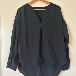Madewell Black V-Neck Blouse